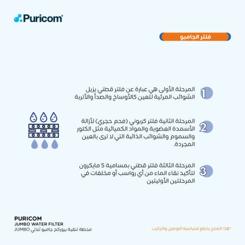 فلتر جامبو أزرق ثلاثي  بيوركوم
