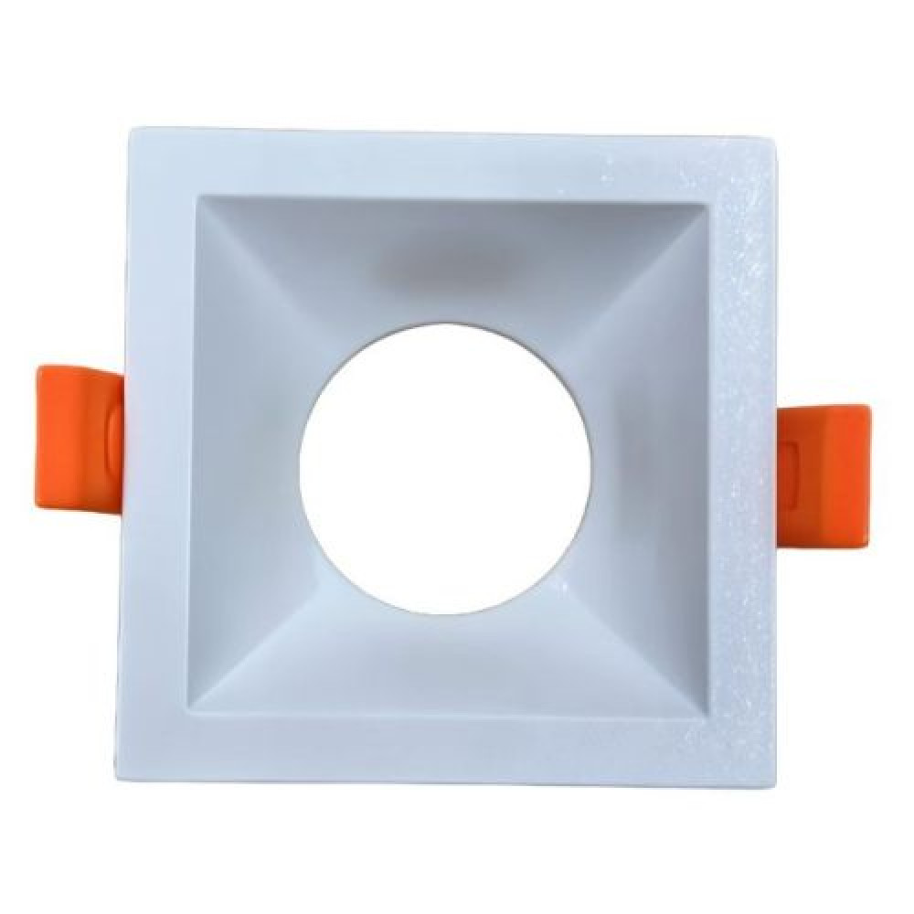 إطار مربع بلاستيك مفرد ثابت 7 سم أبيض كامل- 82x82x25mm